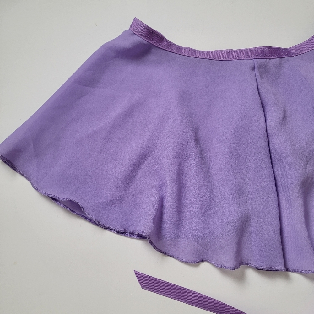 M Stevens Girls 34" Lavender Ballet Chiffon Wrap Skirt - Picture 10 of 12